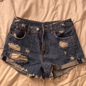 Short shorts. Ripped denim. Little to no stretch